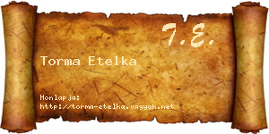 Torma Etelka névjegykártya